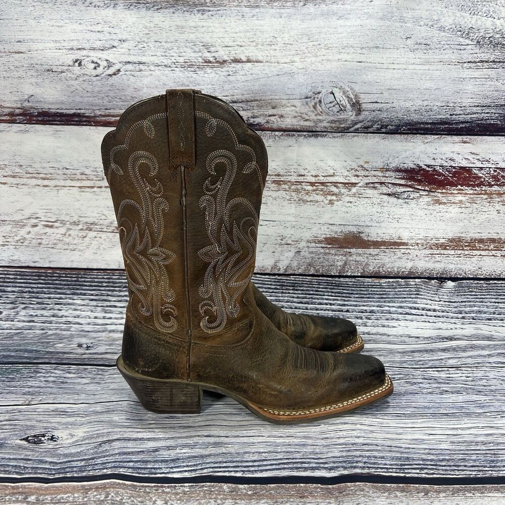 Ariat Legend Brown Leather Square Toe Cowboy Boots 10001046 Women’s Size 6
